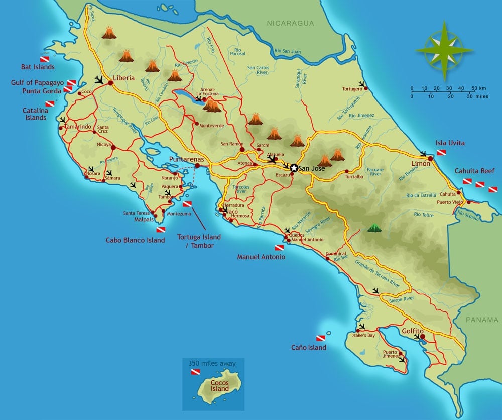 costa rica population density map