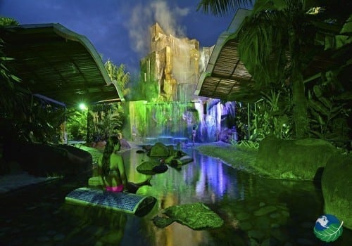 Sitting at green pool