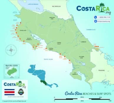 Costa Rica Beach Map