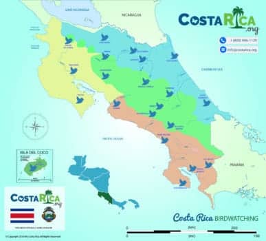 Costa Rica Birding Map