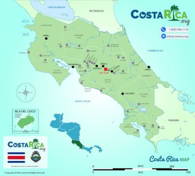 Costa Rica Cities Map