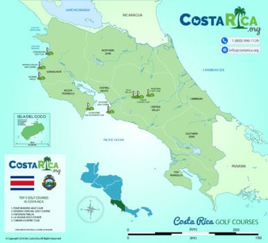 Costa Rica Golf Map