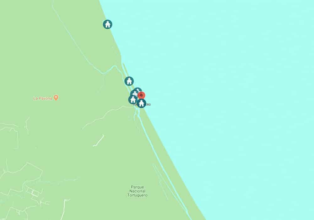 Tortuguero National Park Map